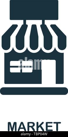 Marktsymbol. Kreatives Element Design aus Icons Kollektion. Pixel Perfect Market Symbol für Webdesign, Apps, Software, Drucknutzung Stock Vektor