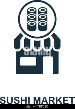 Symbol für den Sushi-Markt. Kreatives Element Design aus Icons Kollektion. Pixel Perfect Sushi Market Symbol für Webdesign, Apps, Software, Drucknutzung Stock Vektor