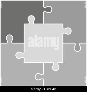 Farbe Puzzle Set von 5 Stück. Vector Illustration Stock Vektor