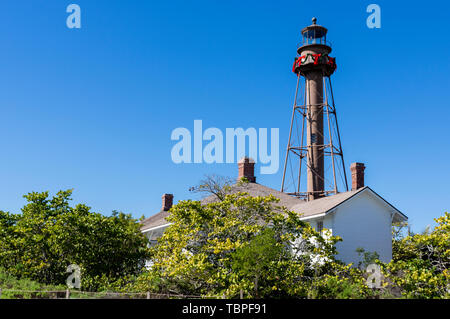 Sanibel Leuchtturm am Leuchtturm Beach Park. Sanibel Island, Florida Stockfoto