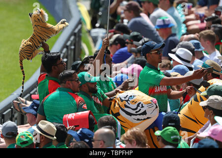 LONDON, ENGLAND. 02. JUNI 2019: Eine allgemeine Ansicht wie Bangladesch fans posieren für selfies während der Südafrika v Bangladesch, ICC Cricket World Cup match, am Kia Oval, London, England. Credit: Cal Sport Media/Alamy leben Nachrichten Stockfoto