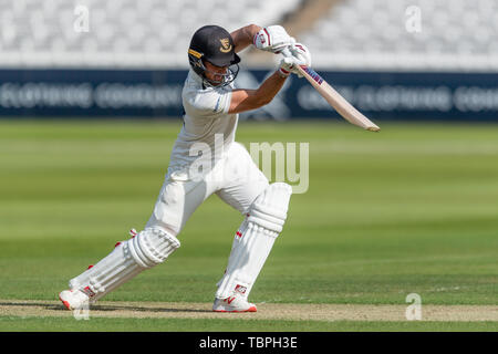 London, Großbritannien. 02Th Jun, 2019. Laurie Evans von Sussex während Specsavers County Championship Match zwischen Middlesex vs Sussex an der Lords Cricket Ground am Sonntag, Juni 02, 2019 in London, England. (Nur redaktionelle Nutzung, eine Lizenz für die gewerbliche Nutzung erforderlich. Keine Verwendung in Wetten, Spiele oder einer einzelnen Verein/Liga/player Publikationen.) Credit: Taka G Wu/Alamy leben Nachrichten Stockfoto