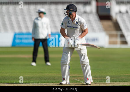 London, Großbritannien. 02Th Jun, 2019. Laurie Evans von Sussex während Specsavers County Championship Match zwischen Middlesex vs Sussex an der Lords Cricket Ground am Sonntag, Juni 02, 2019 in London, England. (Nur redaktionelle Nutzung, eine Lizenz für die gewerbliche Nutzung erforderlich. Keine Verwendung in Wetten, Spiele oder einer einzelnen Verein/Liga/player Publikationen.) Credit: Taka G Wu/Alamy leben Nachrichten Stockfoto