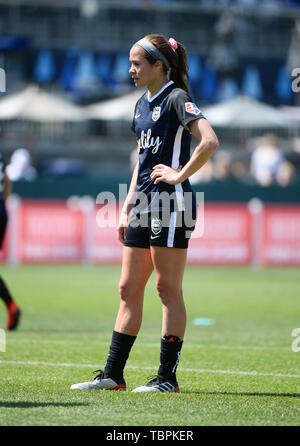 Tacoma, WA, USA. 02 Juni, 2019. SHEA Bräutigam (2) während des Spiels als die Houston Dash übernehmen die Herrschaft FC in einem NWSL match bei Cheney Stadion in Tacoma, WA. © Jeff Halstead/CSM/Alamy leben Nachrichten Stockfoto