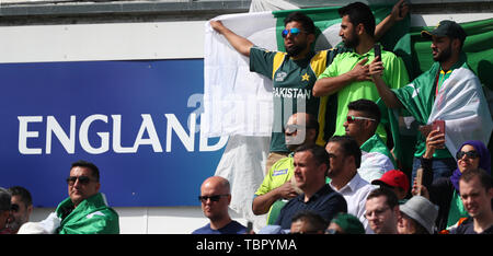 NOTTINGHAM, ENGLAND. 03. JUNI 2019: Pakistan Fans während des England V Pakistan, ICC Cricket World Cup Match, an der Trent Brücke, Nottingham, England. Credit: Cal Sport Media/Alamy leben Nachrichten Stockfoto