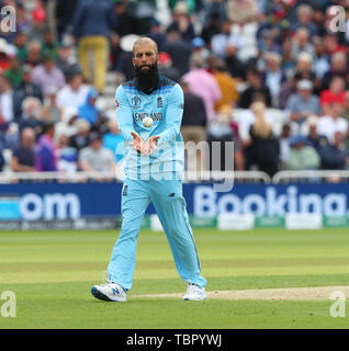 NOTTINGHAM, ENGLAND. 03. JUNI 2019: moeen Ali von England während des England V Pakistan, ICC Cricket World Cup Match, an der Trent Brücke, Nottingham, England. Credit: Cal Sport Media/Alamy leben Nachrichten Stockfoto