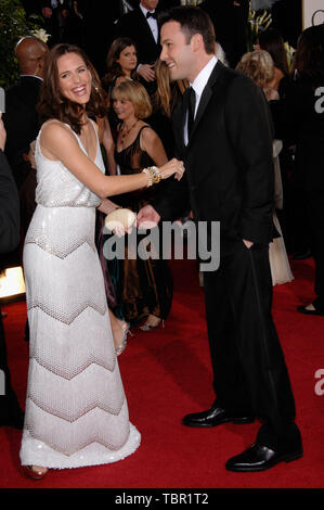 LOS ANGELES, Ca. Januar 15, 2007: Ben Affleck & Jennifer Garner an der 64. jährlichen Golden Globe Awards im Beverly Hilton Hotel. © 2007 Paul Smith/Featureflash Stockfoto