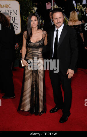 LOS ANGELES, Ca. Januar 15, 2007: COURTENEY COX ARQUETTE & Ehemann David Arquette auf der 64. jährlichen Golden Globe Awards im Beverly Hilton Hotel. © 2007 Paul Smith/Featureflash Stockfoto