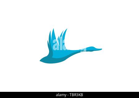 Creative Blue Swan Logo Symbol Vektor Design Illustration Stock Vektor