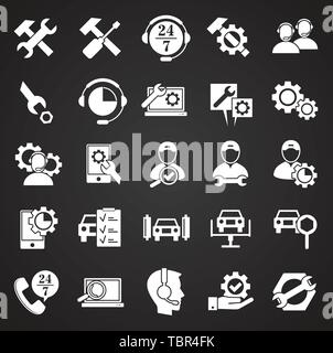 Service ähnliche Symbole auf dem Hintergrund für Grafik- und Webdesign. Einfache Abbildung. Internet Konzept Symbol für Website Taste oder mobile App. Stock Vektor