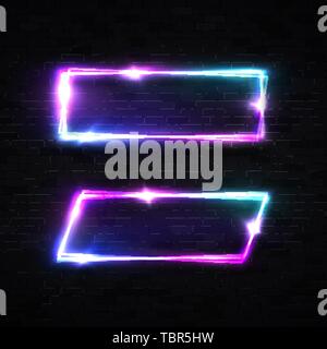 Leuchtende elektrische Verkabelung Grenzen mit Licht blinkt. Stock Vektor