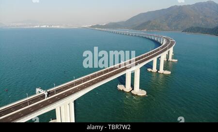 Hongkong - Zhuhai - Macau Brücke Stockfoto