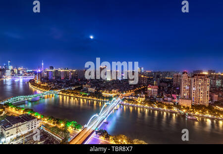 Nachtansicht von Guangzhou Stockfoto