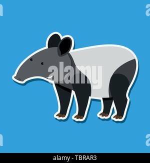 Ein tapir Aufkleber Charakter Abbildung Stock Vektor