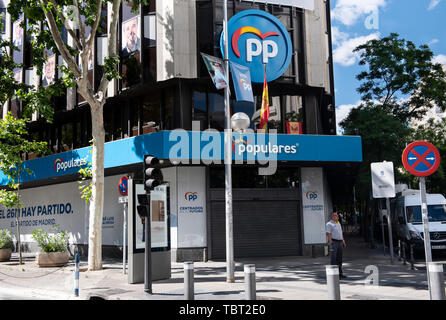 Der konservativen Mitte-rechts-Partei, Partido Popular (PP) in Madrid, Spanien. Stockfoto