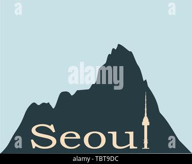 Namsan Tower in Seoul Symbol Stock Vektor