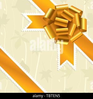Vector Illustration. Golden Bug und Farbband über strukturierte soft Hintergrund. Stock Vektor