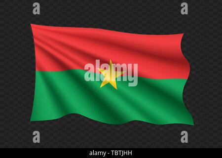 3D-Wehende Flagge von Burkina Faso. Vector Illustration Stock Vektor