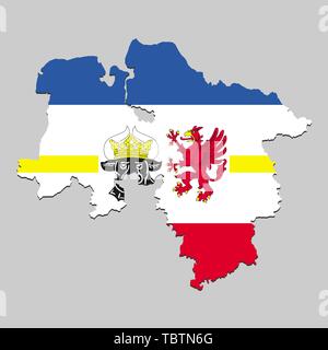 Karte von Niedersachsen ist ein Staat Deutschland mit Flagge. Vector Illustration Stock Vektor