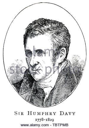 Sir Humphry Davy Porträt, 1778 - 1829, war ein englischer Chemiker und Erfinder Stockfoto