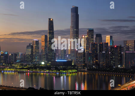 Guangzhou Pearl River neue Stadt Landschaft Nacht Landschaft Stockfoto