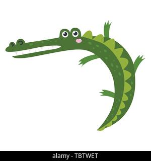 Vektor niedlichen Afrikanische Tier. Alligator. Lustige Zeichen für Kinder. Stock Vektor