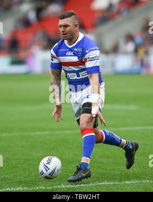 St. Helens, Großbritannien, 1. 6. 2019. 01. Juni 2019. Völlig Gottlosen Stadion, St. Helens, England; Rugby League Coral Challenge Cup, St. Helens vs Wakefield Trinity; Danny Brough von Wakefield Trinity. Dean Williams/RugbyPixUK Stockfoto