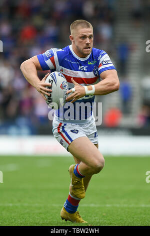 St. Helens, Großbritannien, 1. 6. 2019. 01. Juni 2019. Völlig Gottlosen Stadion, St. Helens, England; Rugby League Coral Challenge Cup, St. Helens vs Wakefield Trinity; Ryan Hampshire Wakefield Trinity Dean Williams/RugbyPixUK Stockfoto