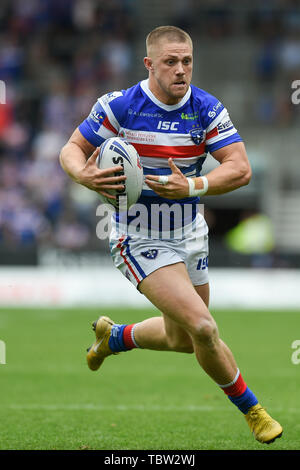 St. Helens, Großbritannien, 1. 6. 2019. 01. Juni 2019. Völlig Gottlosen Stadion, St. Helens, England; Rugby League Coral Challenge Cup, St. Helens vs Wakefield Trinity; Ryan Hampshire Wakefield Trinity Dean Williams/RugbyPixUK Stockfoto