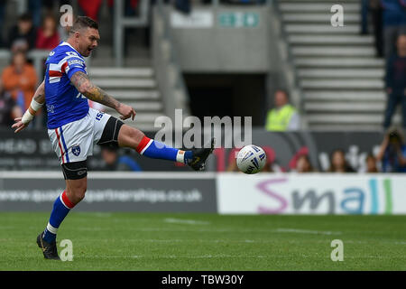 St. Helens, Großbritannien, 1. 6. 2019. 01. Juni 2019. Völlig Gottlosen Stadion, St. Helens, England; Rugby League Coral Challenge Cup, St. Helens vs Wakefield Trinity; Danny Brough von Wakefield Trinity. Dean Williams/RugbyPixUK Stockfoto