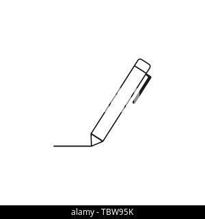 Pen, schreiben Symbol Leitung, umriss Vektor Zeichen, linear style Piktogramm auf weißen isoliert. Symbol, Logo Illustration. Editierbare Schlaganfall. Pixel Perfect.eps 10. Stock Vektor