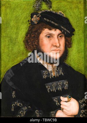 Lucas Cranach der ältere, Johann, Kurfürst von Sachsen (1468–1532), Portraitgemälde in Öl auf Tafel, 1509 Stockfoto