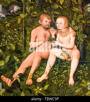 Lucas Cranach der Ältere, Die goldene Zeitalter (Detail), Malerei, ca. 1530 Stockfoto