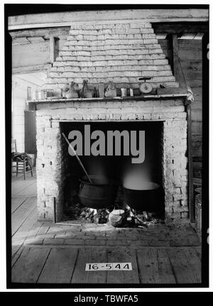 Historischer amerikanischer Gebäude Umfrage W. N. Manning, Fotograf, 12. Dezember 1934 MANTEL IN DER KÜCHE Bartlett Smith House, River Road (County Road 97), Shorterville, Henry County, AL Stockfoto