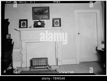 Historischer amerikanischer Gebäude Umfrage W. N. Manning, Fotograf, März 15, 1935, MANTEL IN S.E. Zimmer E.L. Smoot House, 705 Mansion Street, Wetumpka, Monroe County, AL Stockfoto
