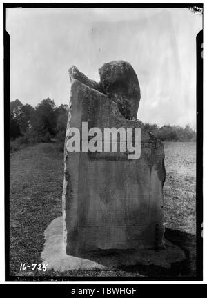 Historischer amerikanischer Gebäude Umfrage W. N. Manning, Fotograf, 23. März 1934. MARKERFIRST HAUPTSTADT VON ALABAMA. (Website) Denkmal, Cahaba, Dallas County, AL Stockfoto