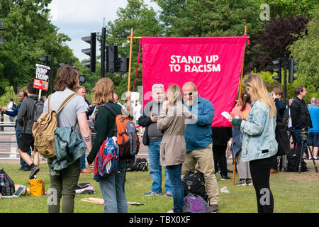 London, Großbritannien 3. Juni 2019 Anti-Rassismus-Demonstranten in London. Stockfoto