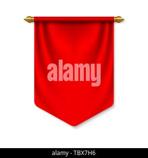 Leere 3D-Wimpel Vorlage. Leer Flagge. Realistische Vector Illustration Stock Vektor