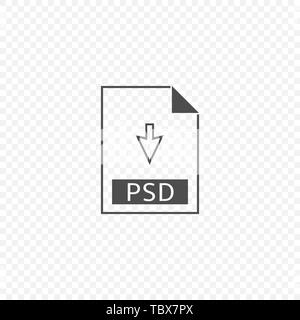 PSD-Datei auf das Symbol. Download psd-Taste, Vector Illustration Stock Vektor