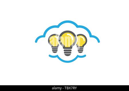 Wolke Lampe Idee Logo Vektor Symbol Design Illustration Stock Vektor