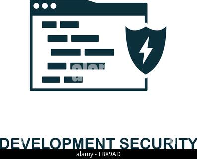 Symbol für Entwicklungssicherheit. Kreatives Element Design aus Programmierer Icons Sammlung. Pixel Perfect Development Security-Symbol für Web-Design, Apps Stock Vektor