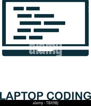 Laptop Codierung Symbol. Kreative element Design von Programmierer icons Collection. Pixel Perfect Laptop Codding Symbol für Web Design, Anwendungen, Software, drucken Stock Vektor
