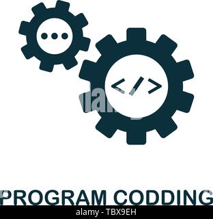 Programmcoding Symbol. Kreative element Design von Programmierer icons Collection. Pixel Perfect Programm Codierung Symbol für Web Design, Anwendungen, Software, drucken Stock Vektor
