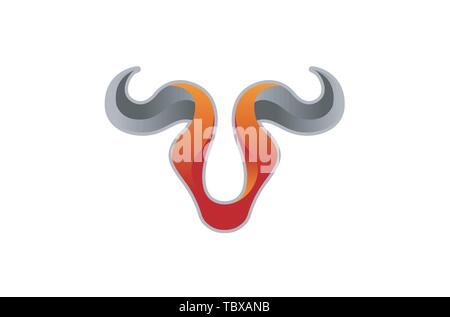 Abstraktes Bull Logo Vektor Symbol Design Illustration Stock Vektor