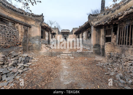 Bleibt der Maojia alten Wohnhäuser in Pingyao Xi Dorf, Provinz Shanxi Stockfoto