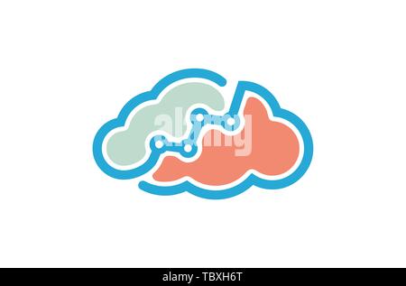 Cloud Statistics Logo Vektor Symbol Design Illustration Stock Vektor