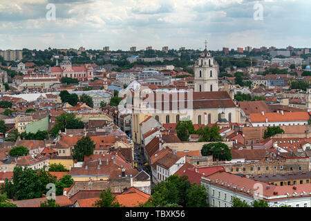 Vilnius, Litauen. Mai 2019. Einen Panoramablick auf die Stadt vom Gediminas-turm Stockfoto