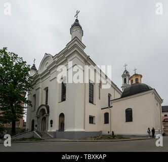 Vilnius, Litauen. Mai 2019. Die Fassade der Heiligen Dreifaltigkeit unierte Kirche Stockfoto