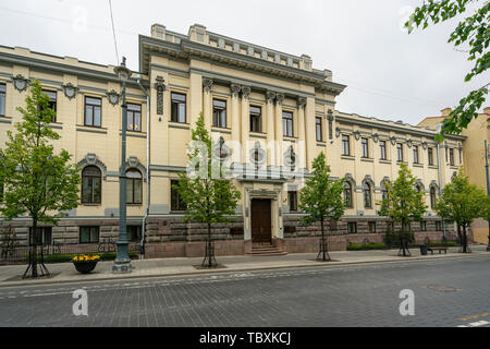 Vilnius, Litauen. Mai 2019. Ein Blick auf die Fassade der Akademie der Wissenschaften Litauens Theodore Grotus Stiftung Palace Stockfoto