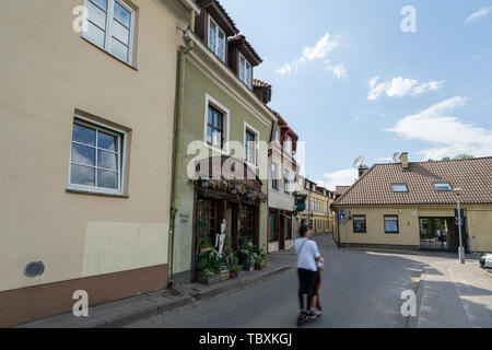 Vilnius, Litauen. Mai 2019. Die typischen Straßen im historischen Zentrum der Stadt Stockfoto